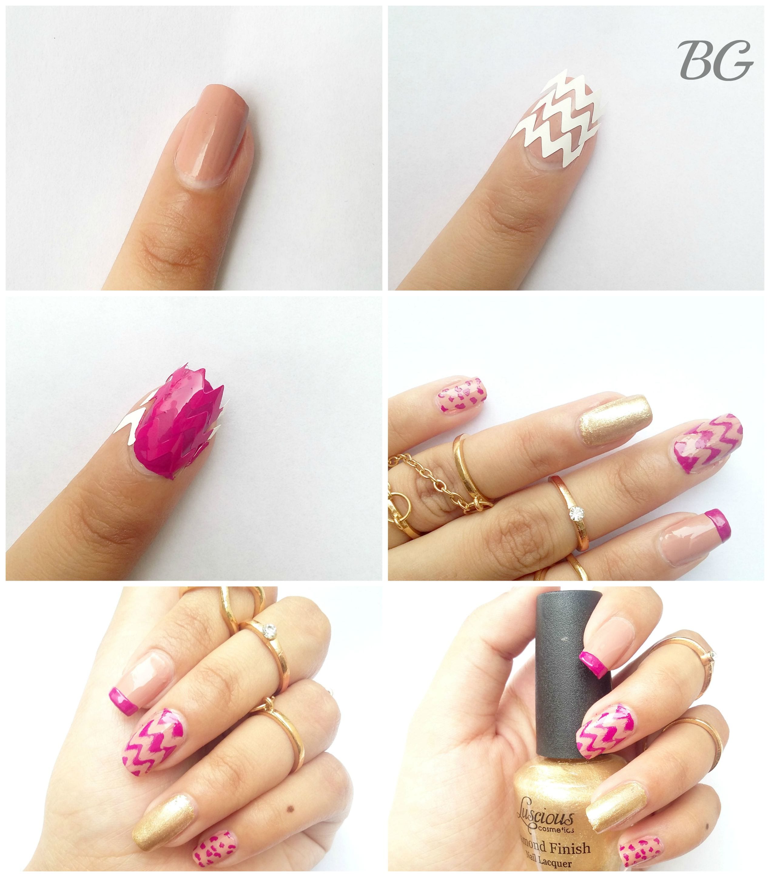 DIY Gold Chevron Nail DesignStep By Step Nail Art Tutorial