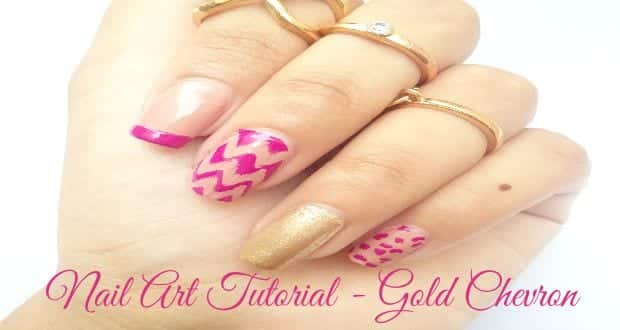 Nail Art Tutorial - Gold Chevron COVER