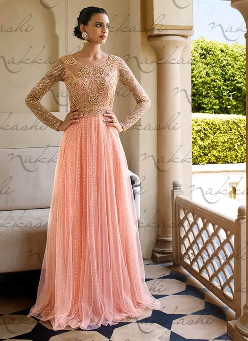 peach dinner gowns