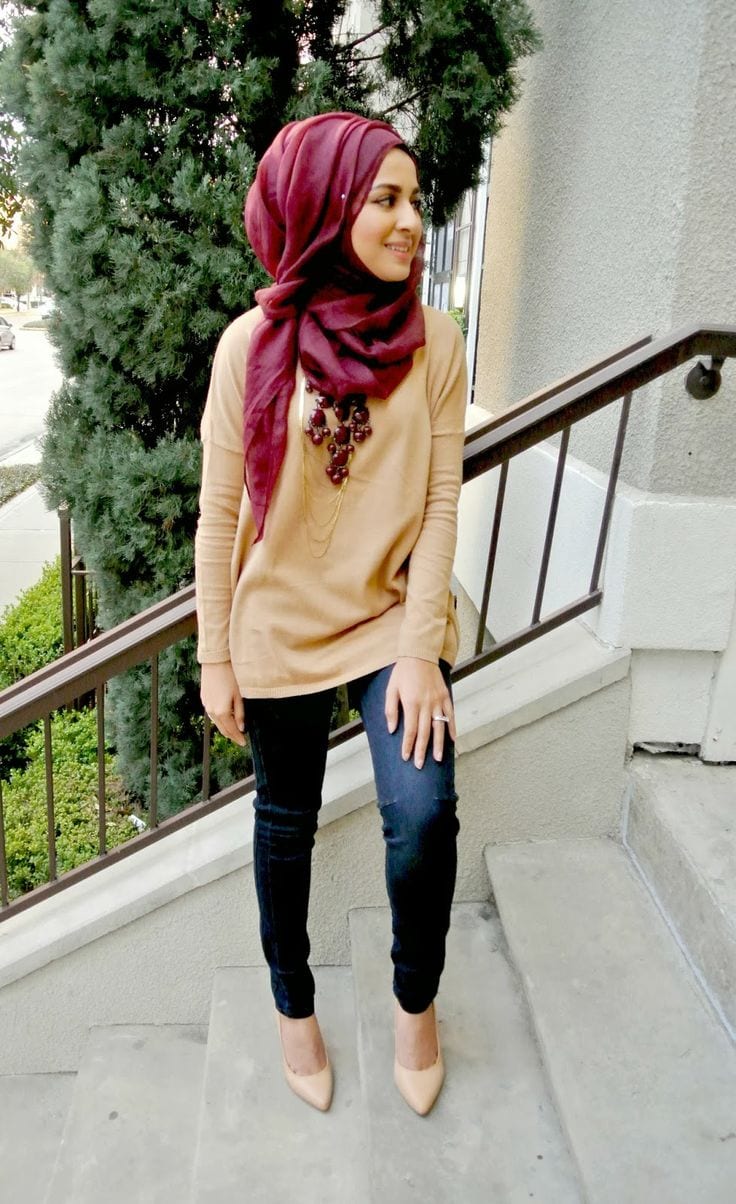 18 Cute Ways to Tie Hijab Fashionably with Different Outfits