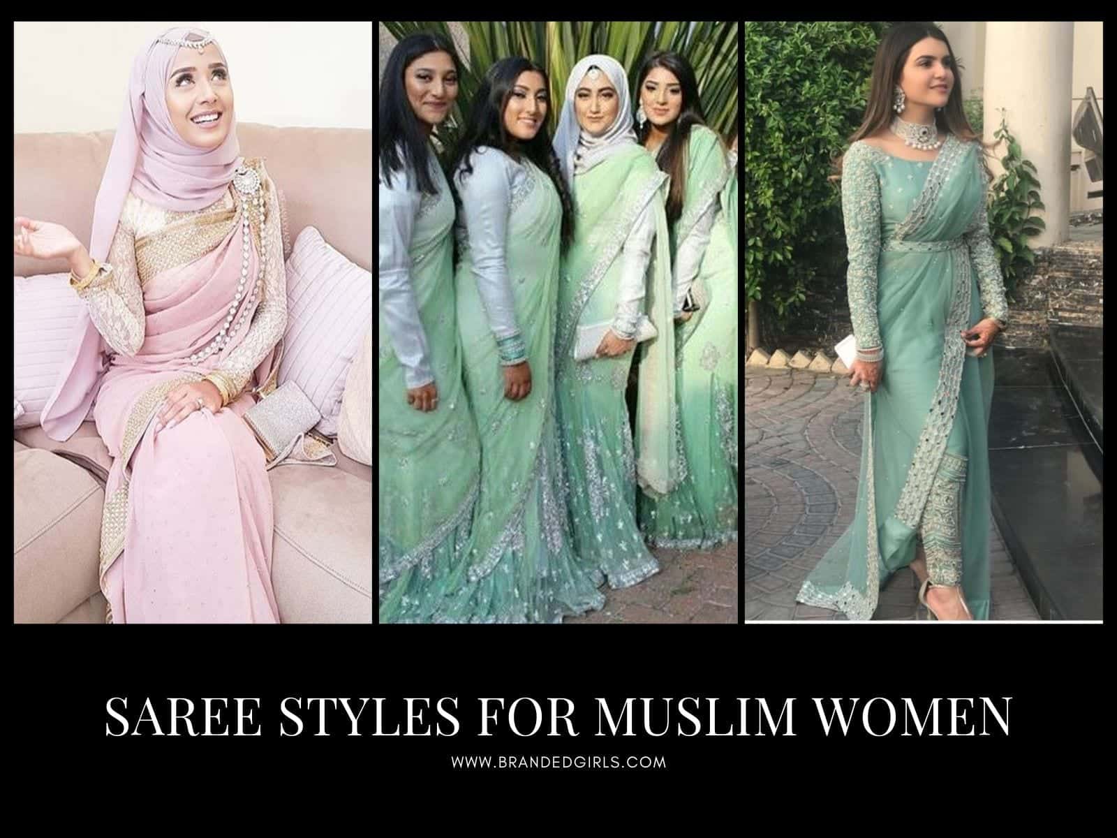 Modest Saree Styles-15 Latest Saree Designs For Muslim Women