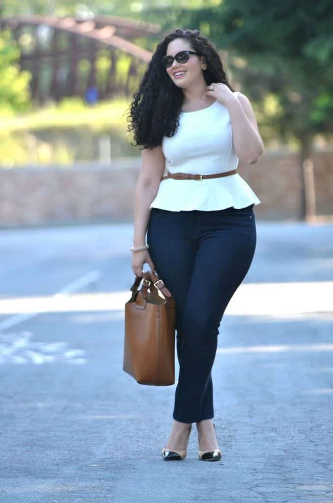 15 Cute Outfits with Skinny Jeans for Plus Size Ladies