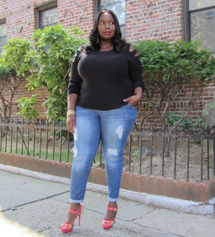 Plus Size Ladies Outfits with Skinny Jeans (14)