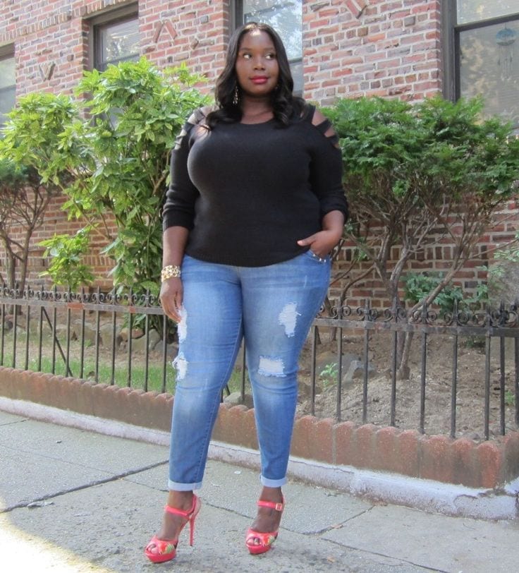 15 Cute Outfits with Skinny Jeans for Plus Size Ladies