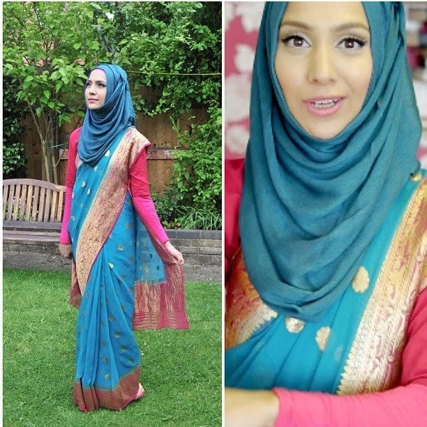 Modest Saree Styles-15 Latest Saree Designs For Muslim Women