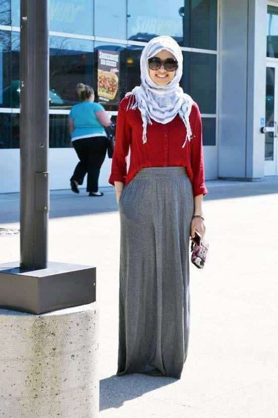 How to wear hijab with skirts? (8)