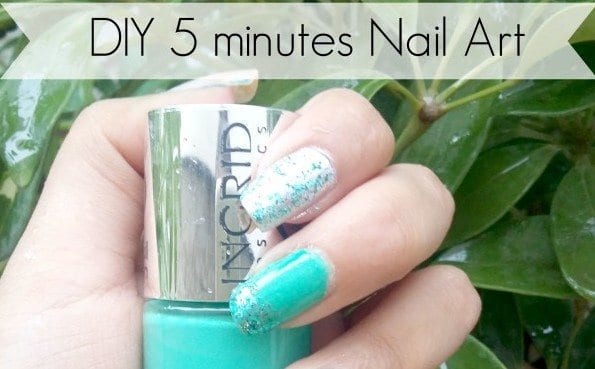 Nail Art Tutorial-5 Minutes Easy DIY Nail Art Green Sparkles