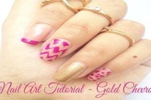 DIY Gold Chevron Nail Design-Step By Step Nail Art Tutorial