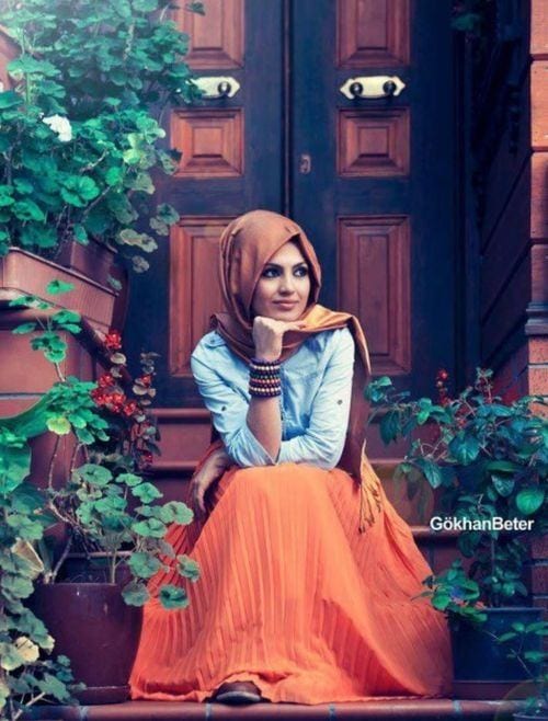 How to wear hijab with skirts? (3)