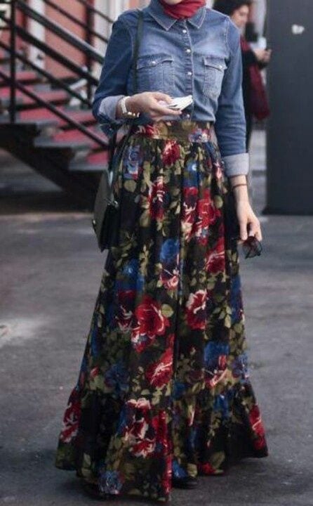 How to wear hijab with skirts? (1)