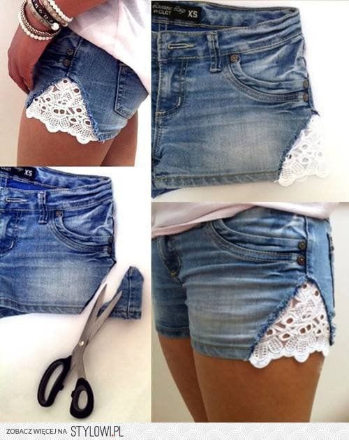 diy lace shorts tutorial
