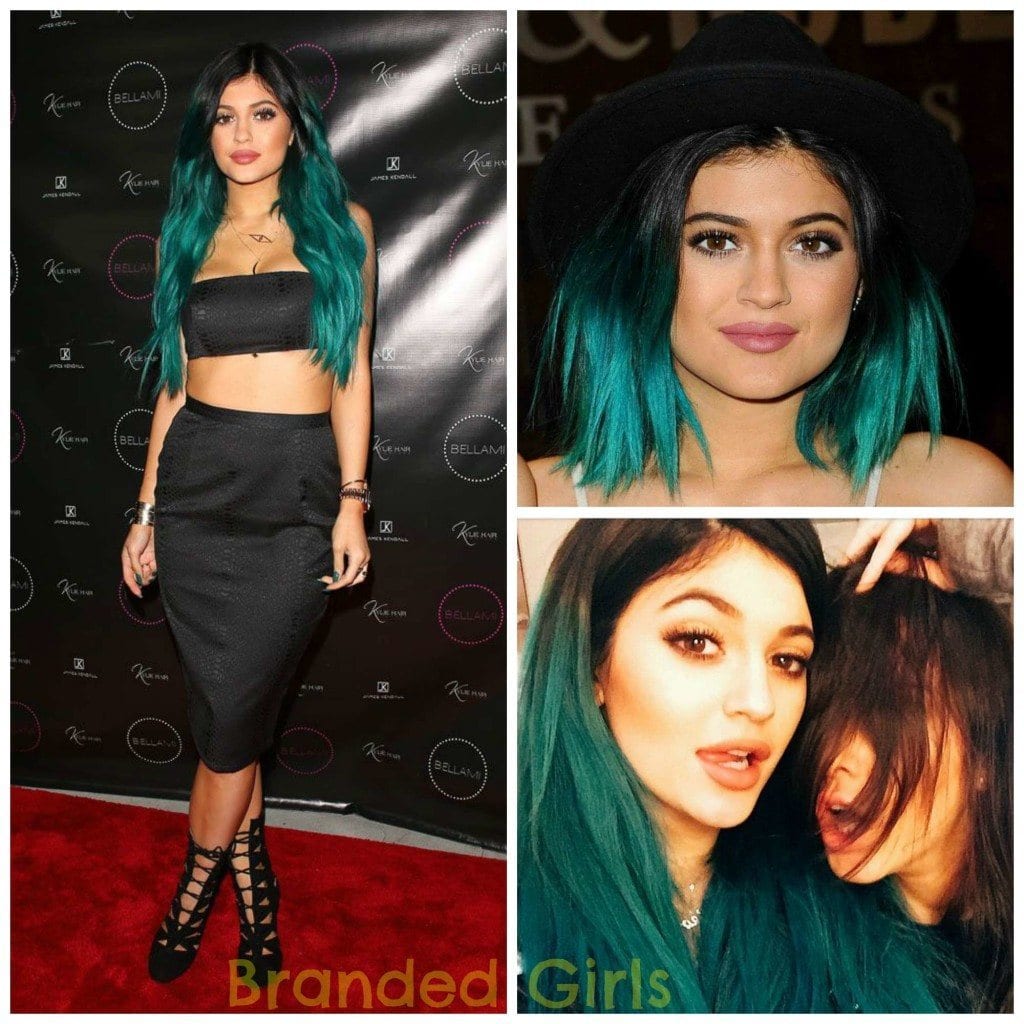 kylie jenner green hairstyles