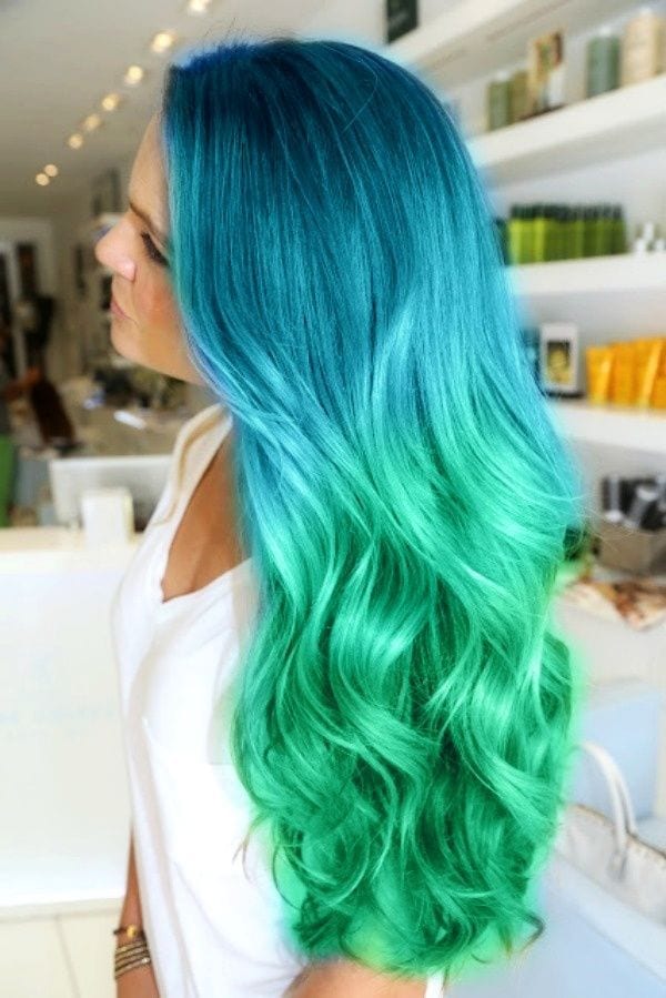 long hairstyles green colors