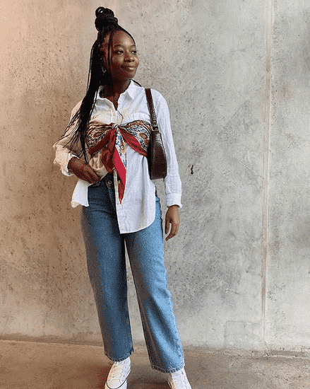 trendy ways to wear a scarf 19