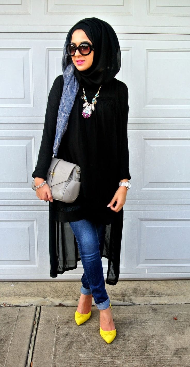 Abaya with Jeans- 10 Ways to Style Jeans with Abaya Modestly