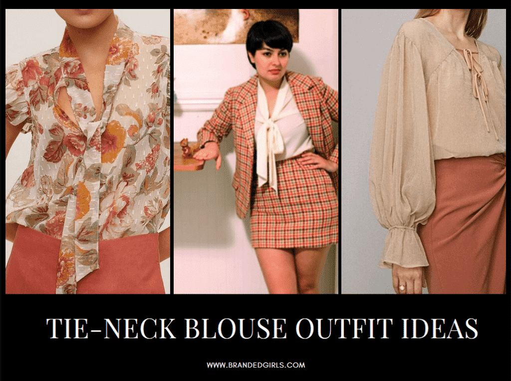 Women's Necktie Outfits - 35 Ways to Wear Tie Neck Blouse