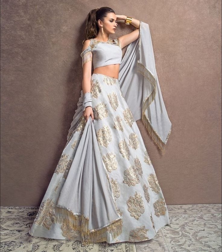White Lehenga Outfit for wedding