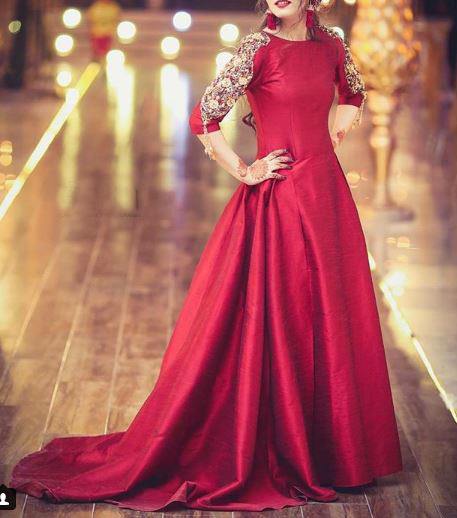 red bridal gown