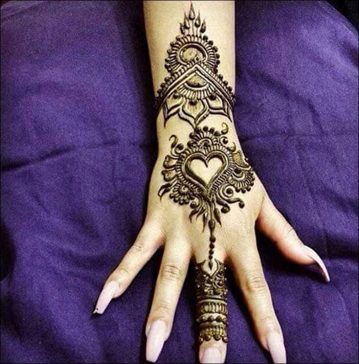 Heart Shaped Mehndi Designs. 20 Simple Henna Heart Designs