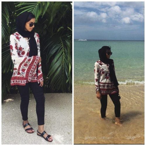 floral outfit with hijab
