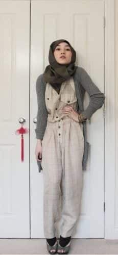 hijab with printed jumpsuit