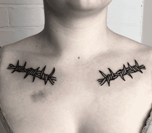 collar bone tattoo