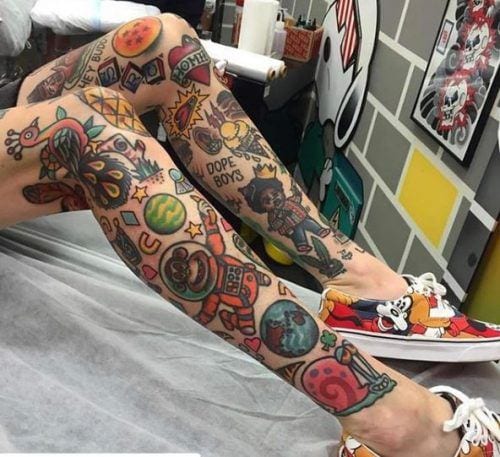 Full leg tattoo