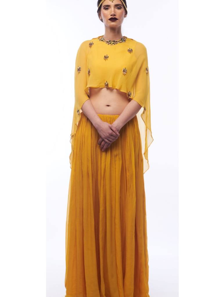 yellow color gown for haldi