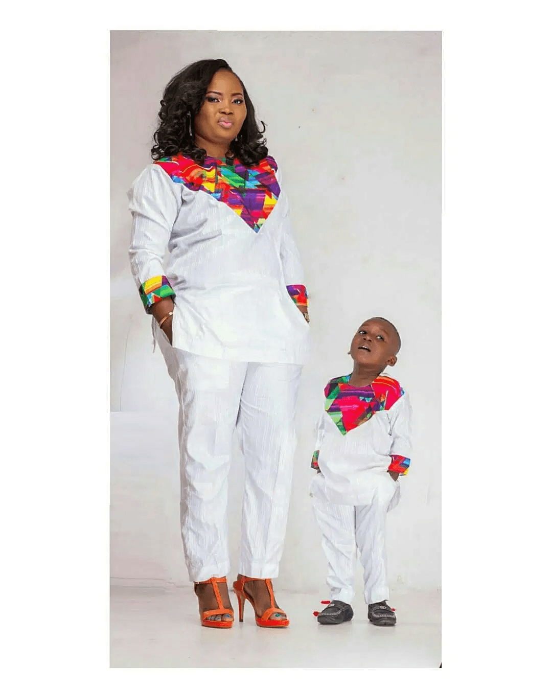 mother and son matching ankara outfits