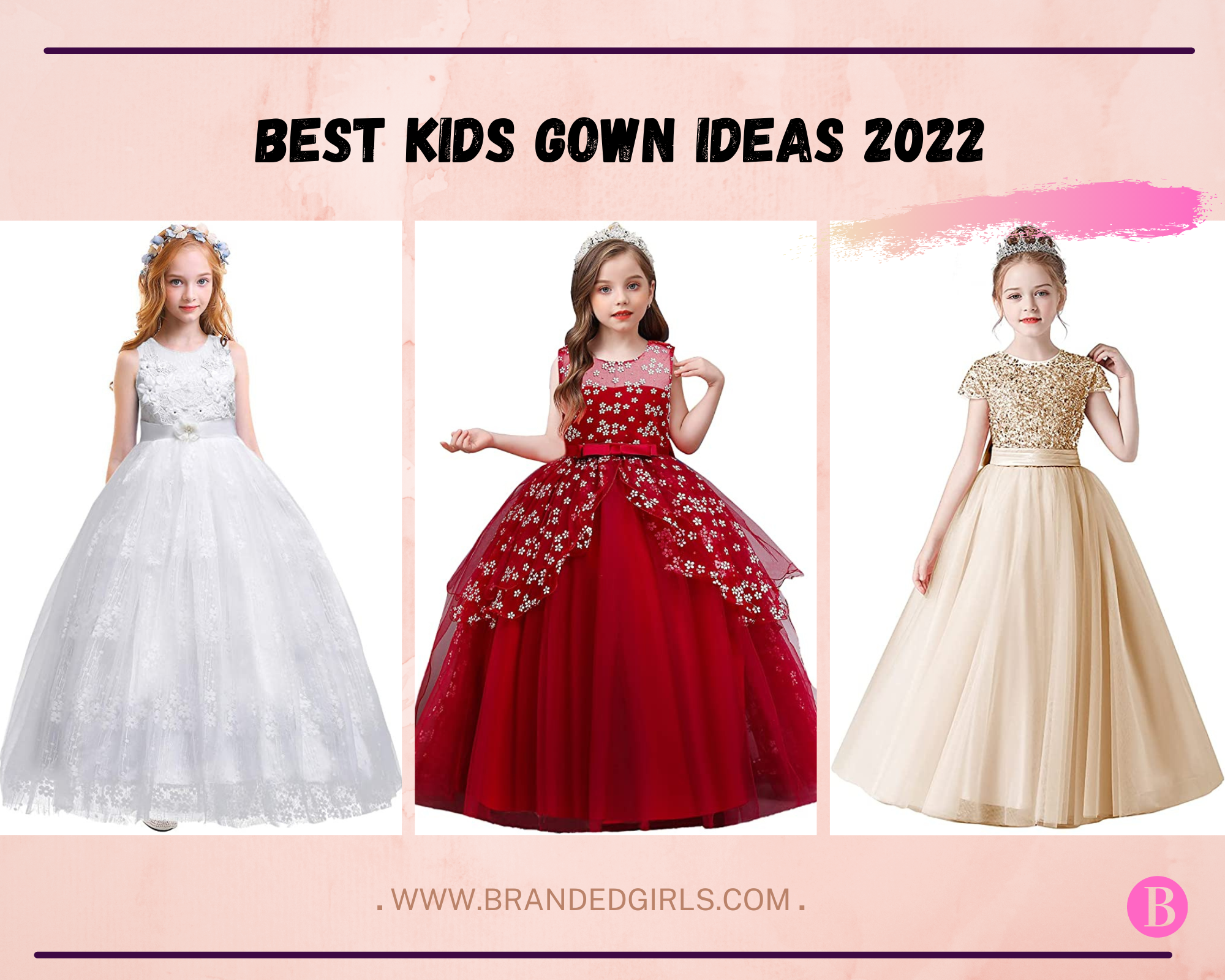 Girls Wedding Printed Gown... | Kids fashion dress, Gowns for girls, Stylish  gown