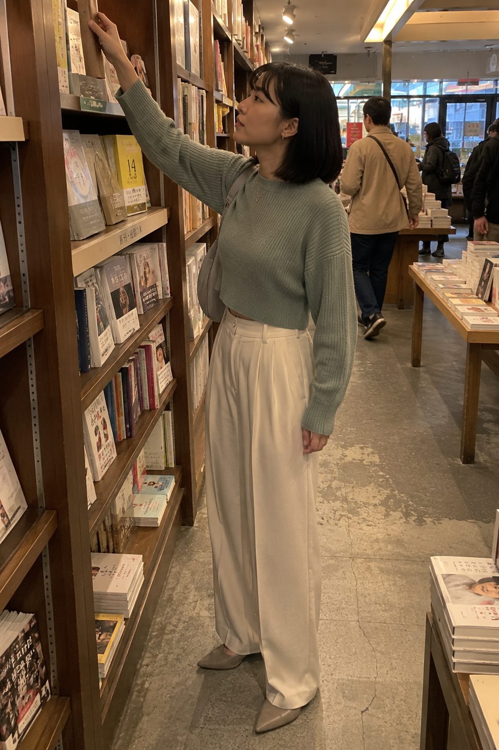 Cropped Knit With High-Waist Trousers