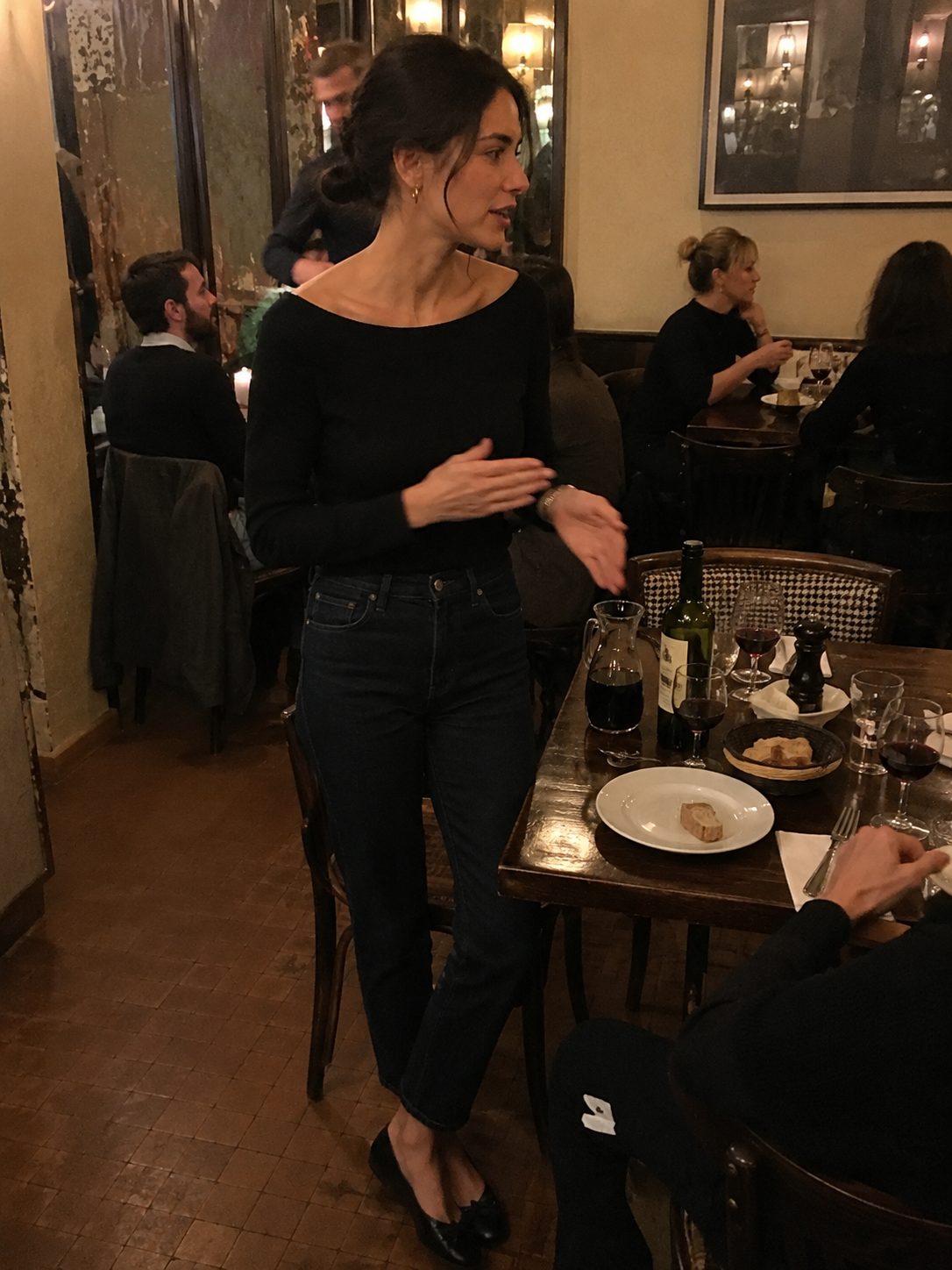 Boat Neck Knit With Slim Jeans