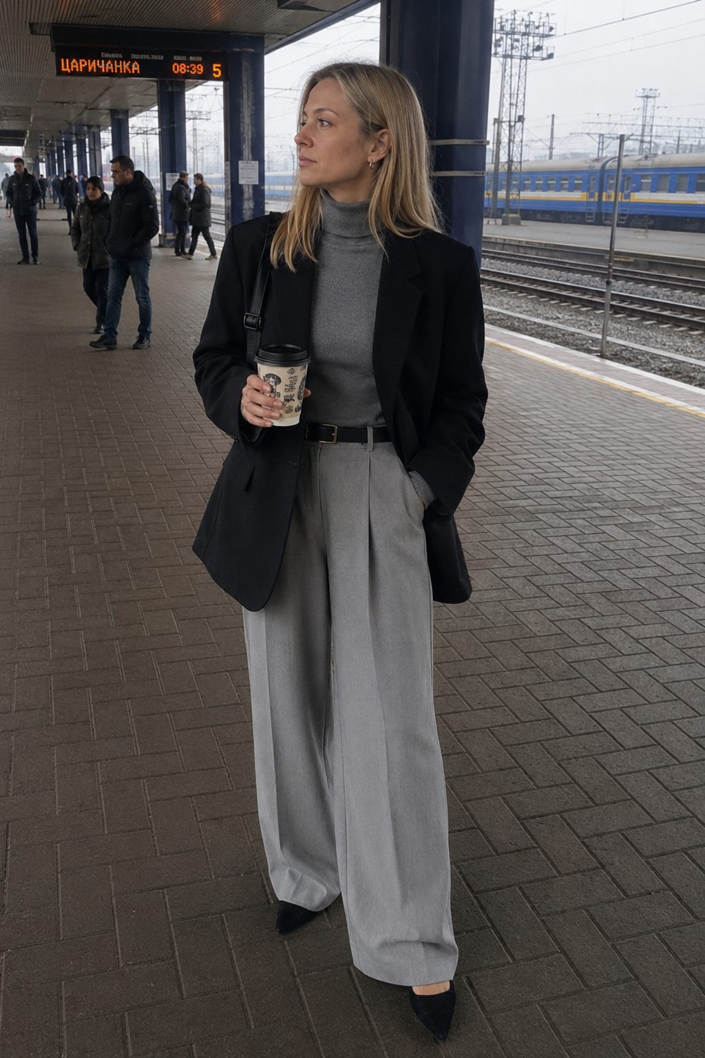 Fine Roll Neck Under a Blazer