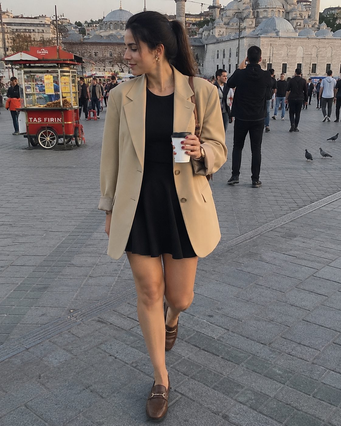 Skater skirt with a blazer