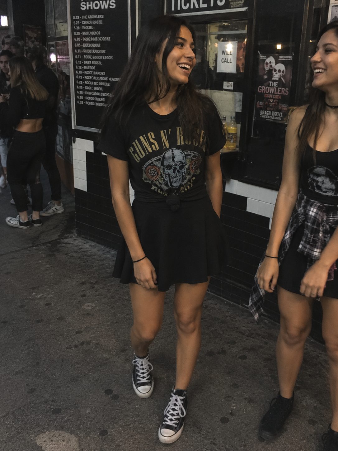 Skater skirt with a graphic tee