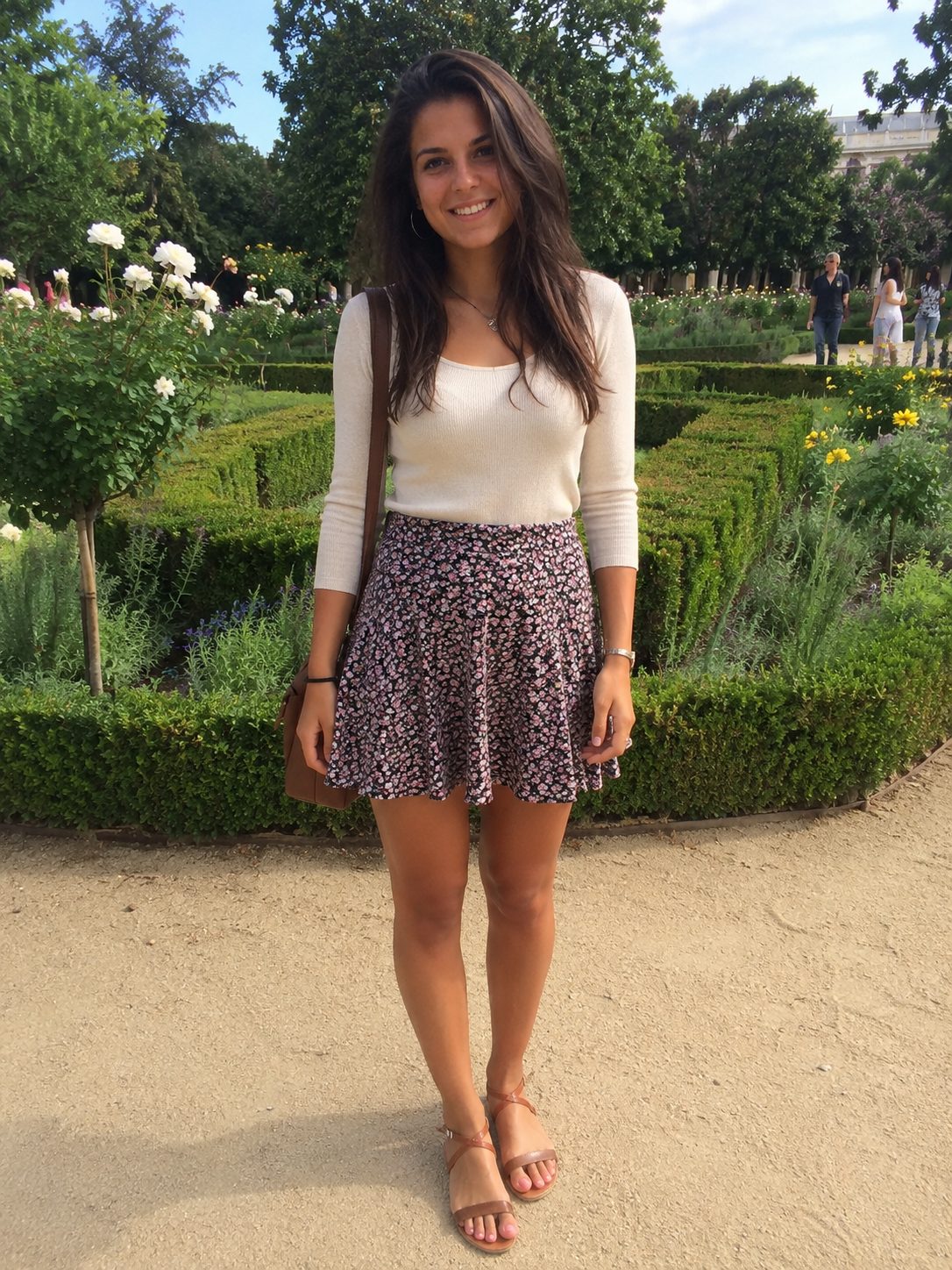Floral skater skirt with a plain fitted knit