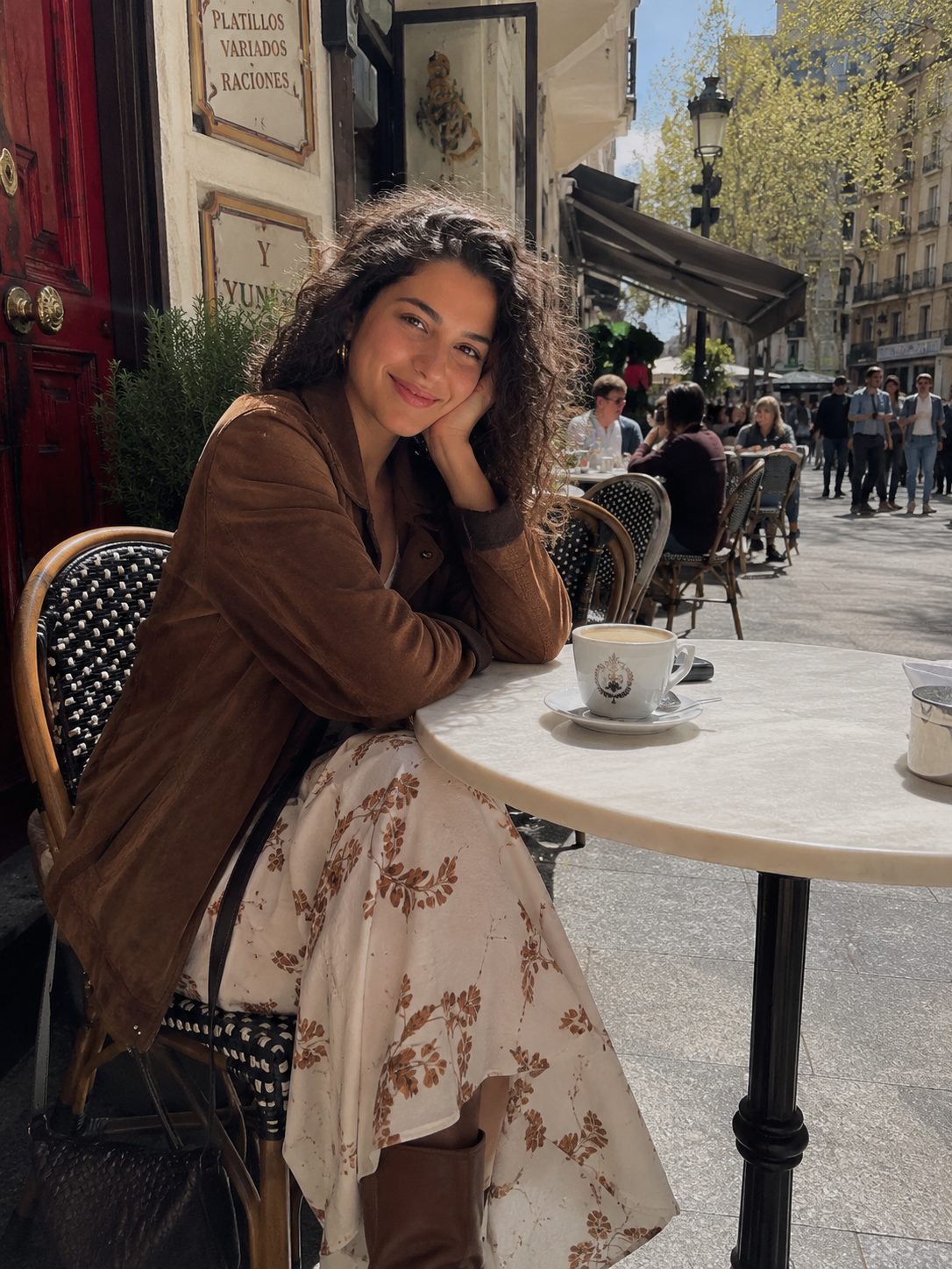 Suede Jacket with a Maxi Skirt
