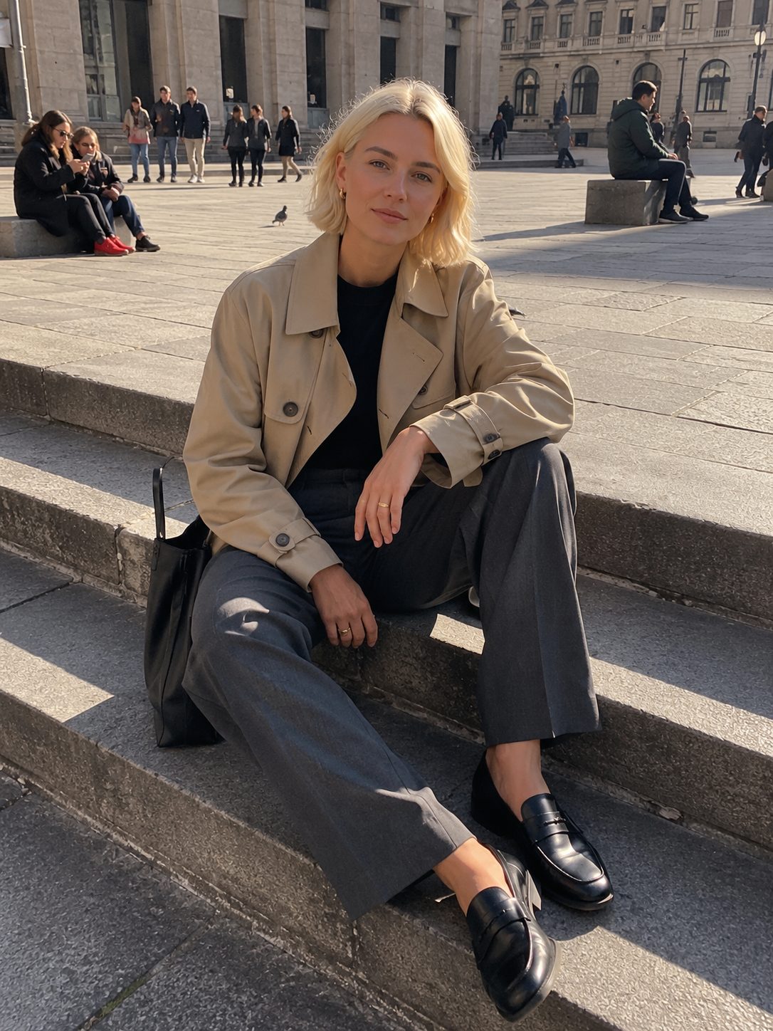 Cropped Trench with Loafers