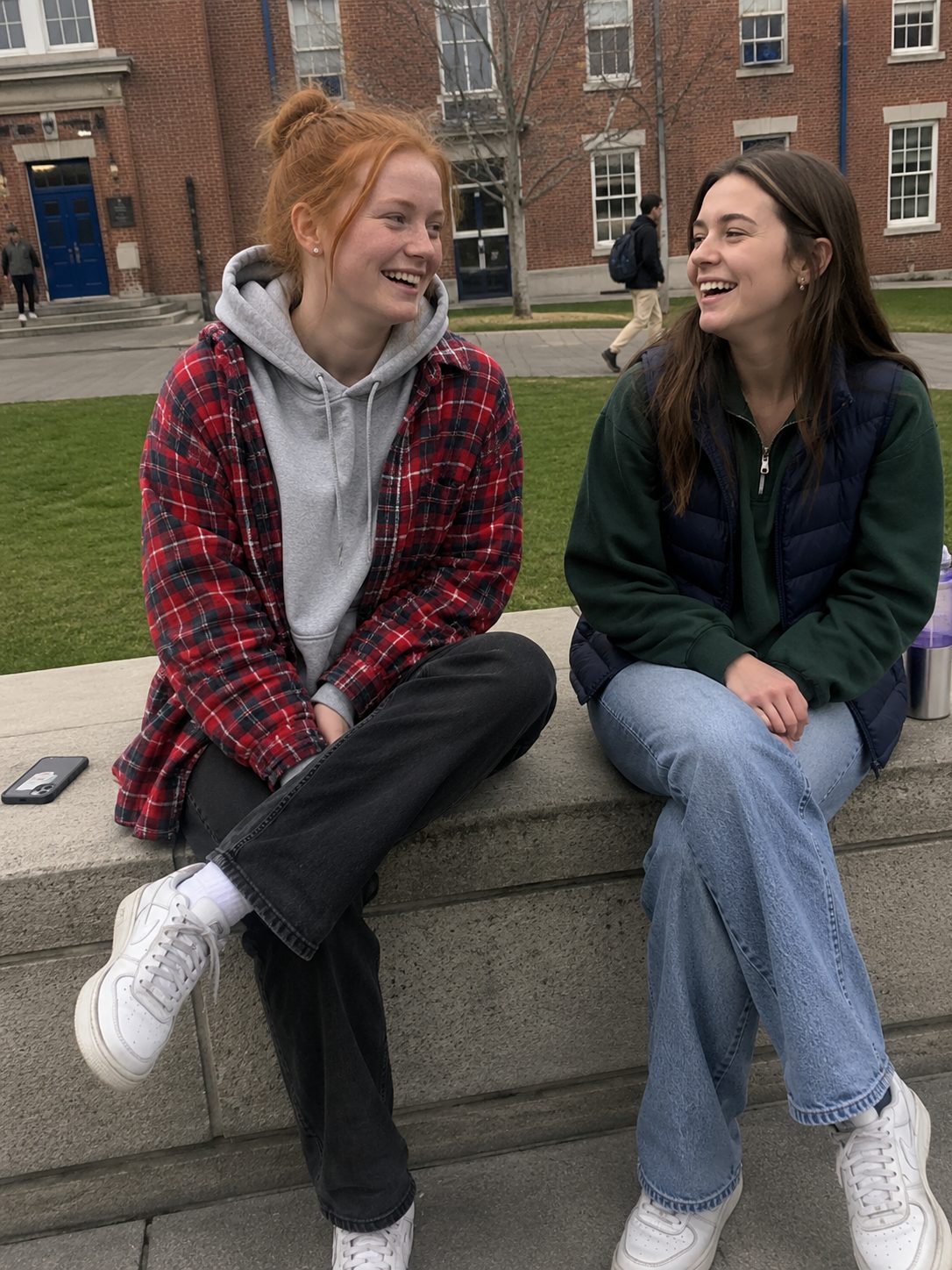Flannel shirt over a hoodie