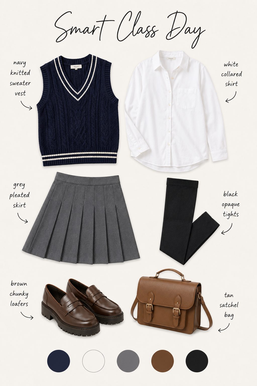 Jumper dress, tights and boots outfit collage