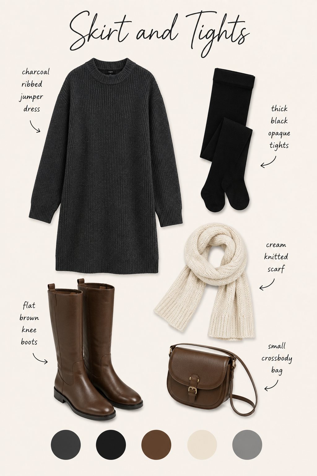 Cargo trousers and fitted knit outfit collage