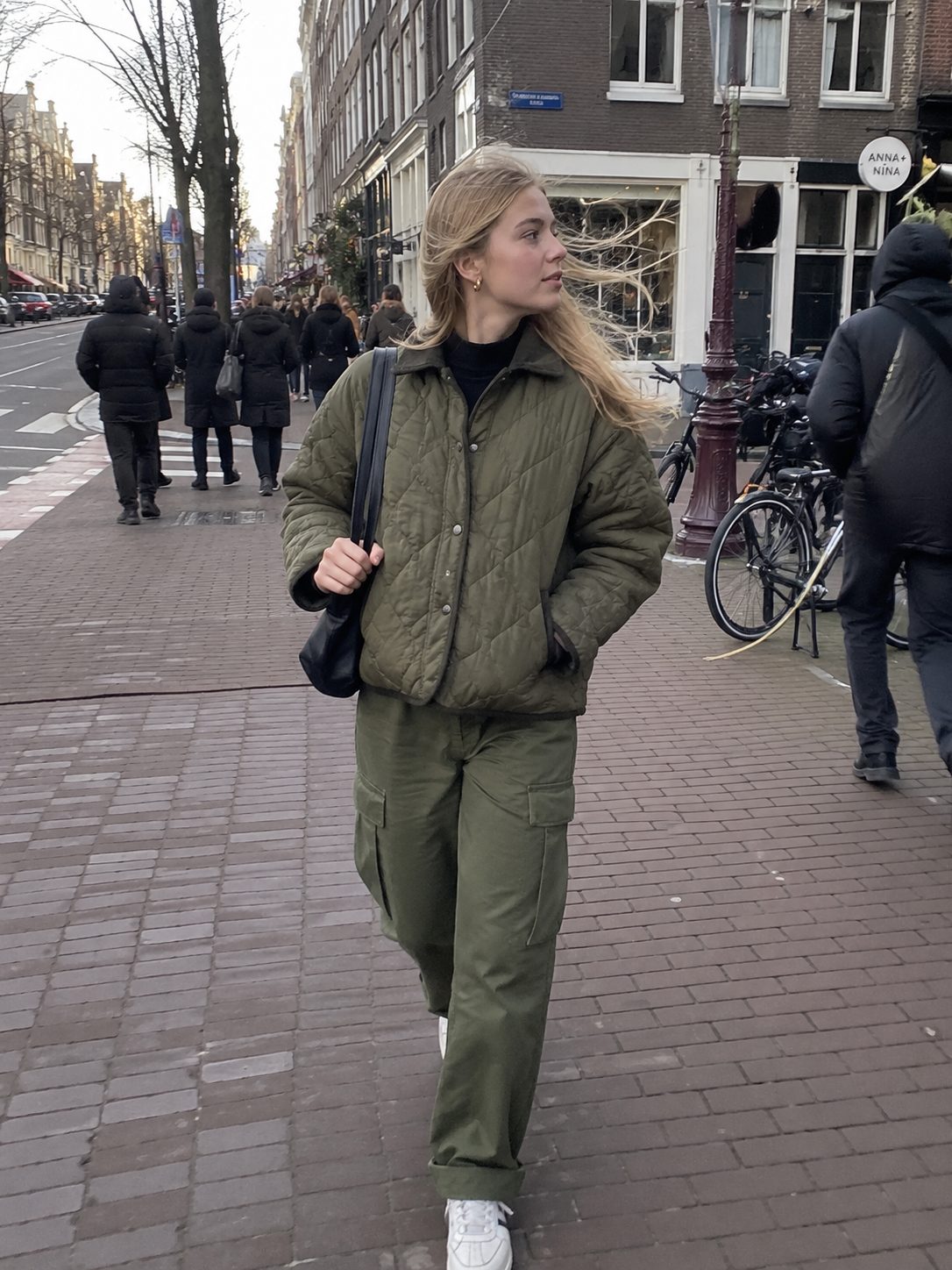 Quilted Jacket with Cargo Pants