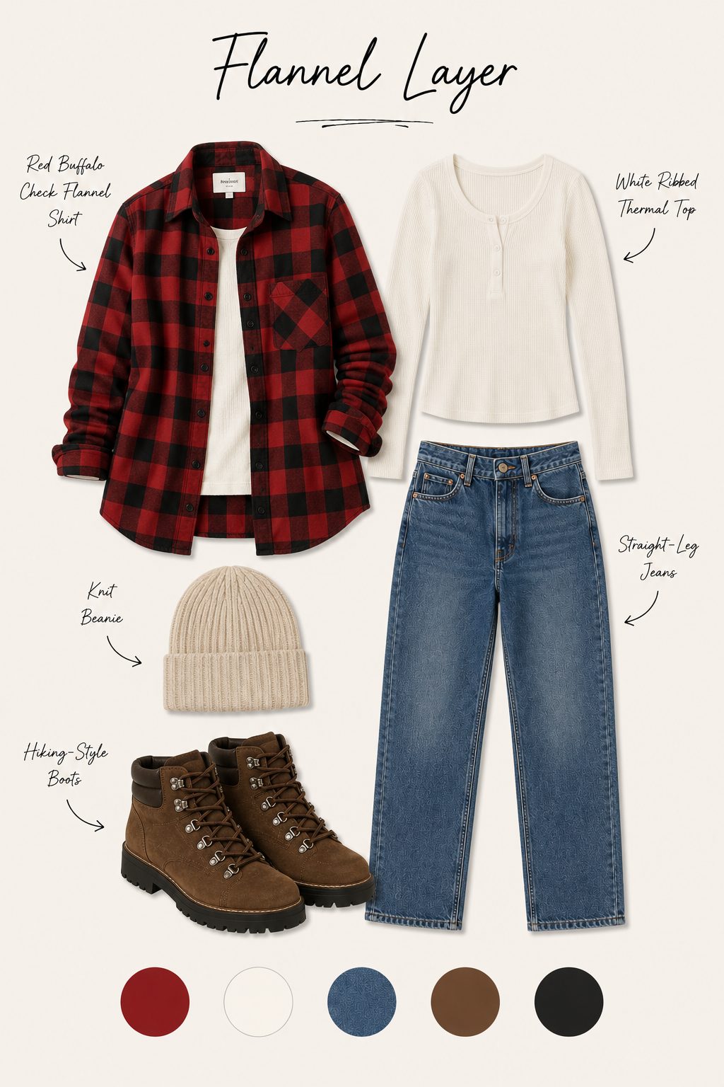 Layered Flannel Shirt Over a Thermal Top