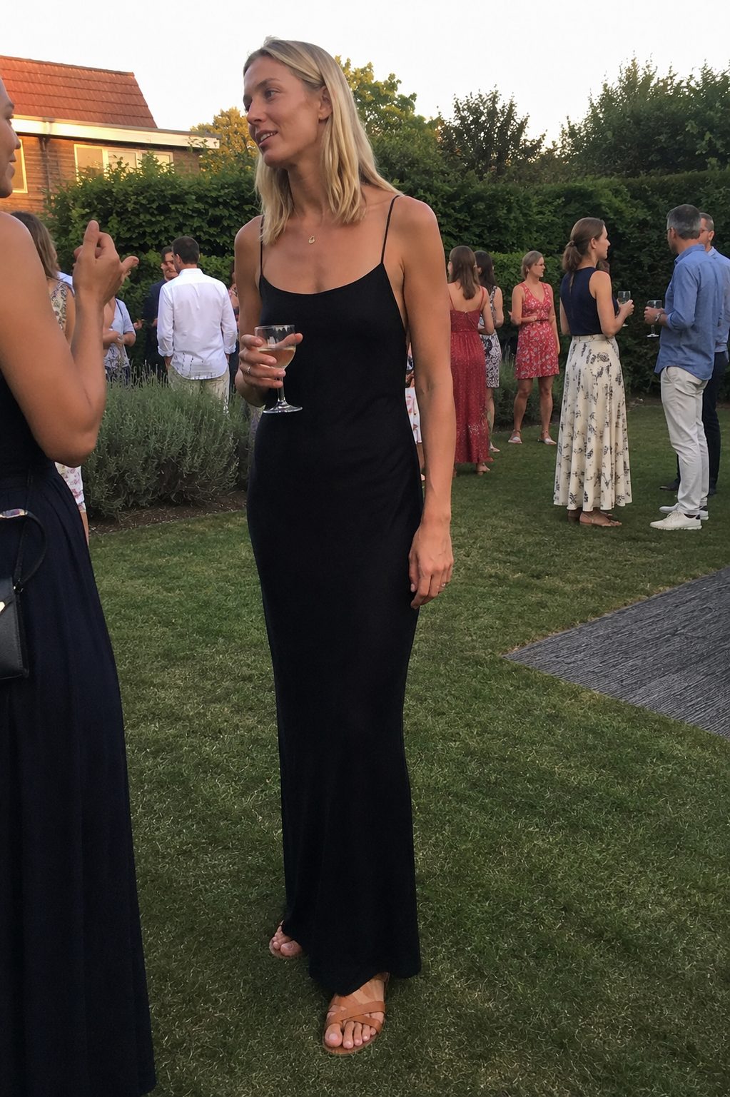 Black Cotton Slip Dress