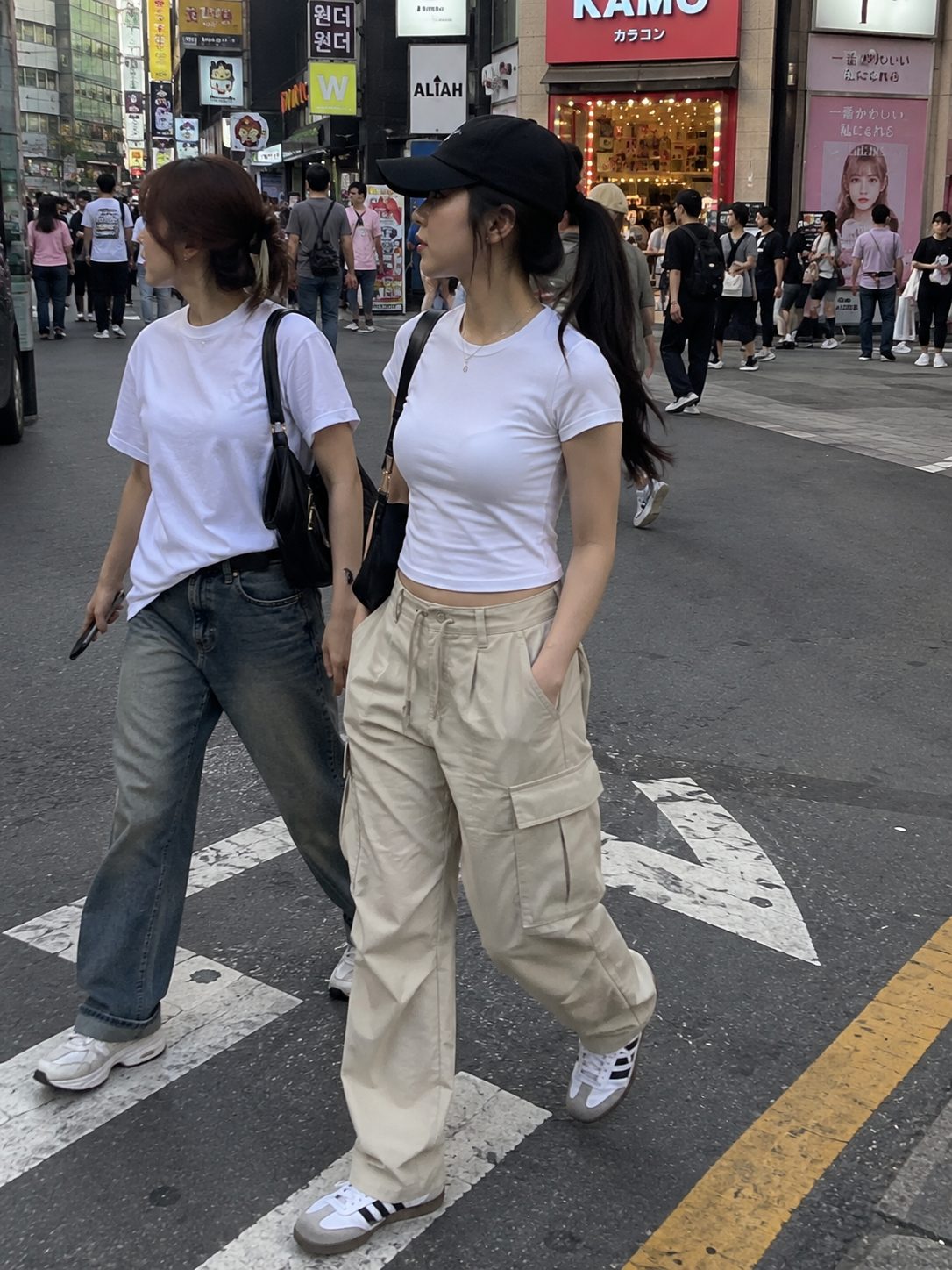 Cargo Pants With a Fitted Baby Tee