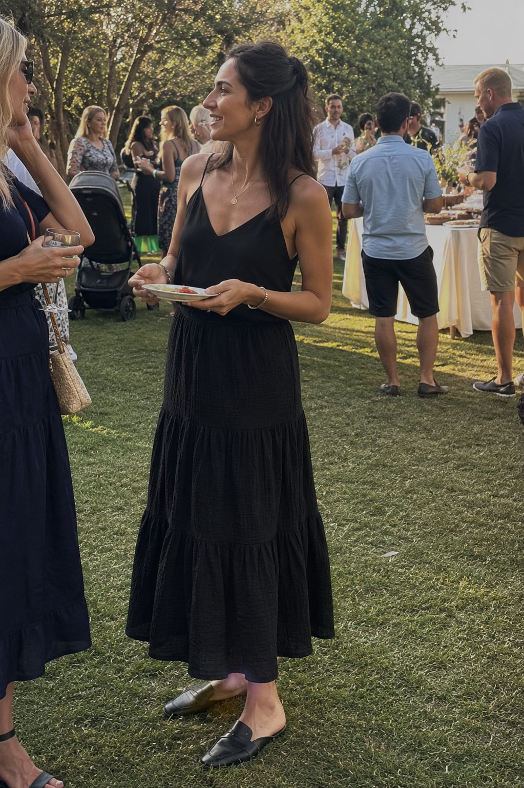 Black Tiered Skirt and Camisole