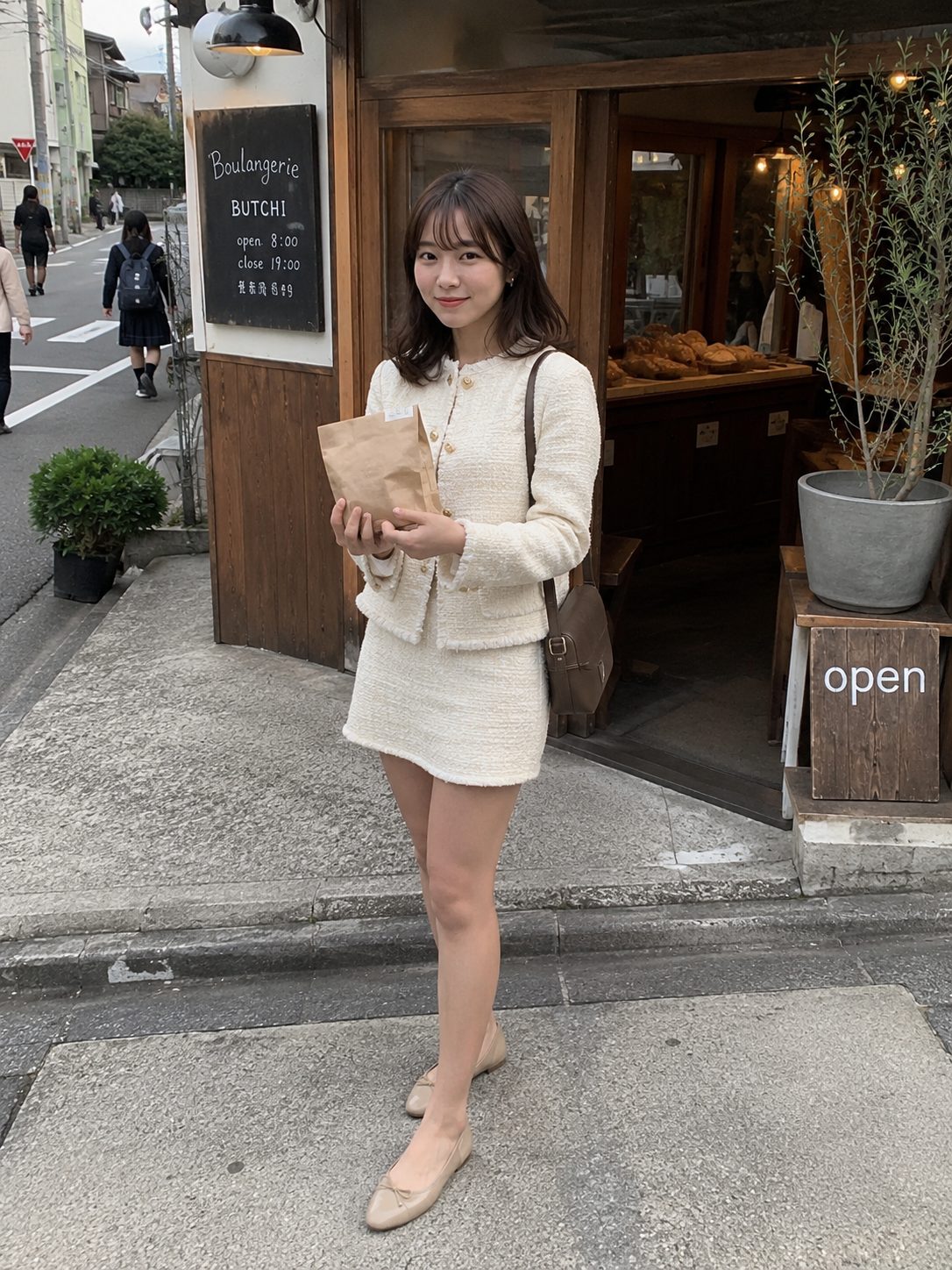 Tweed Jacket With a Mini Skirt
