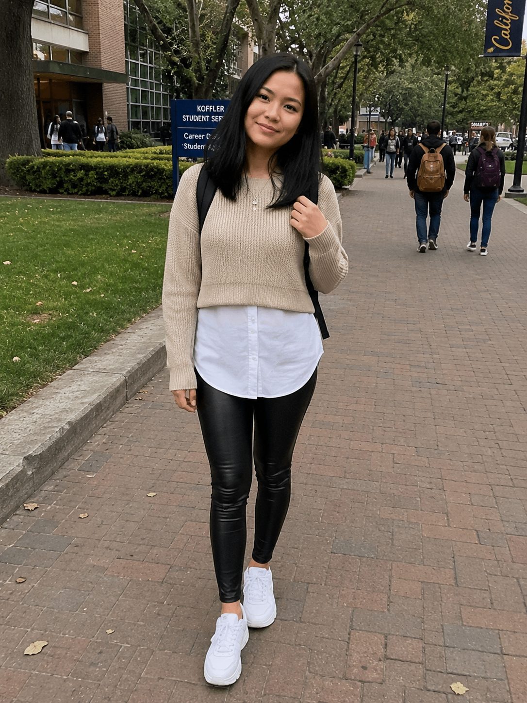 Cropped Jumper Over a Longer Shirt