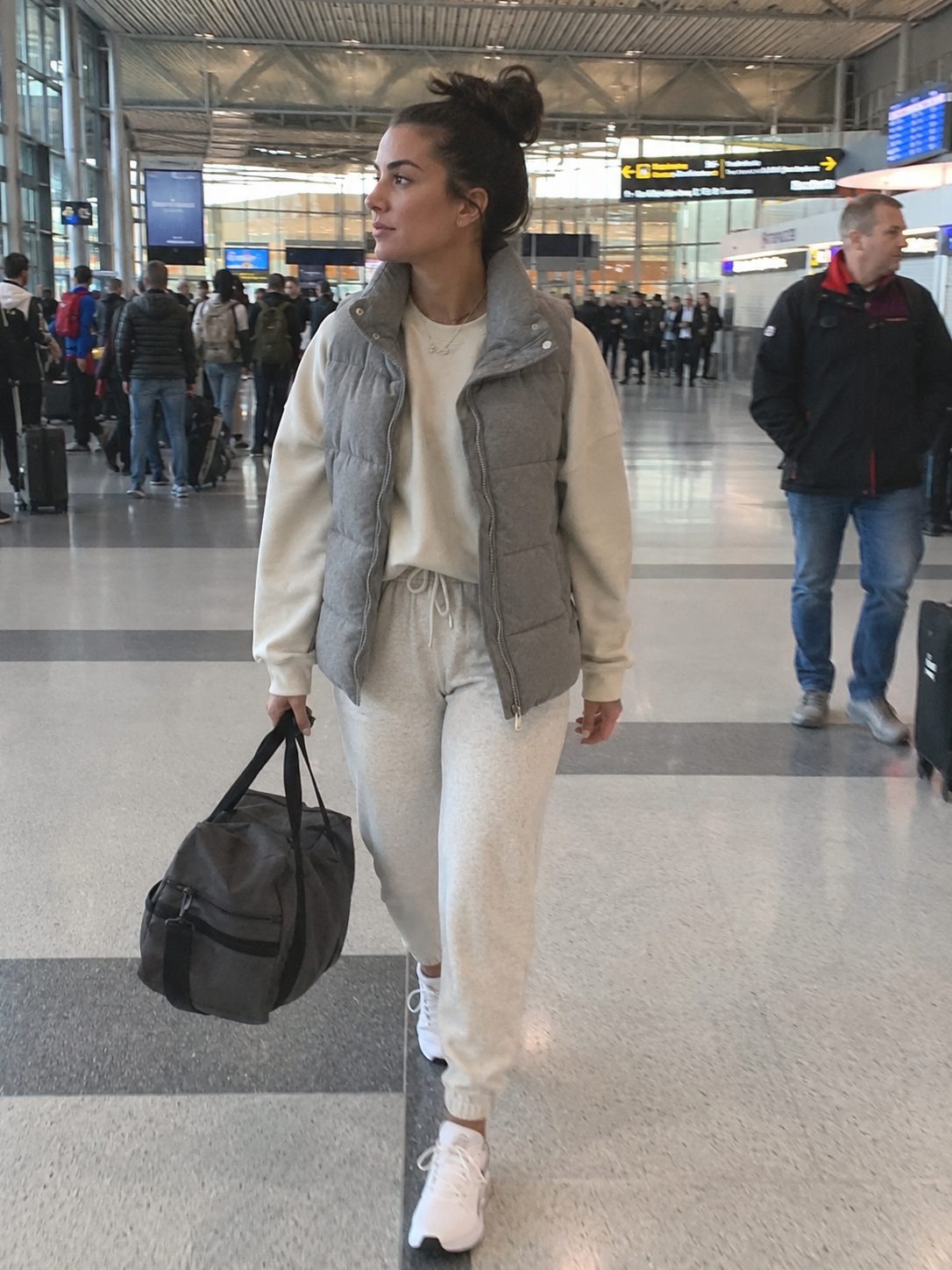 Puffer Vest With Sweatshirt and Joggers