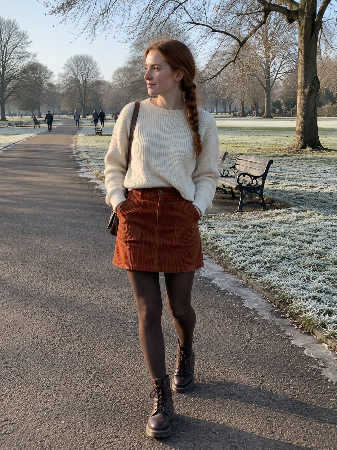 Corduroy Mini with Chunky Boots
